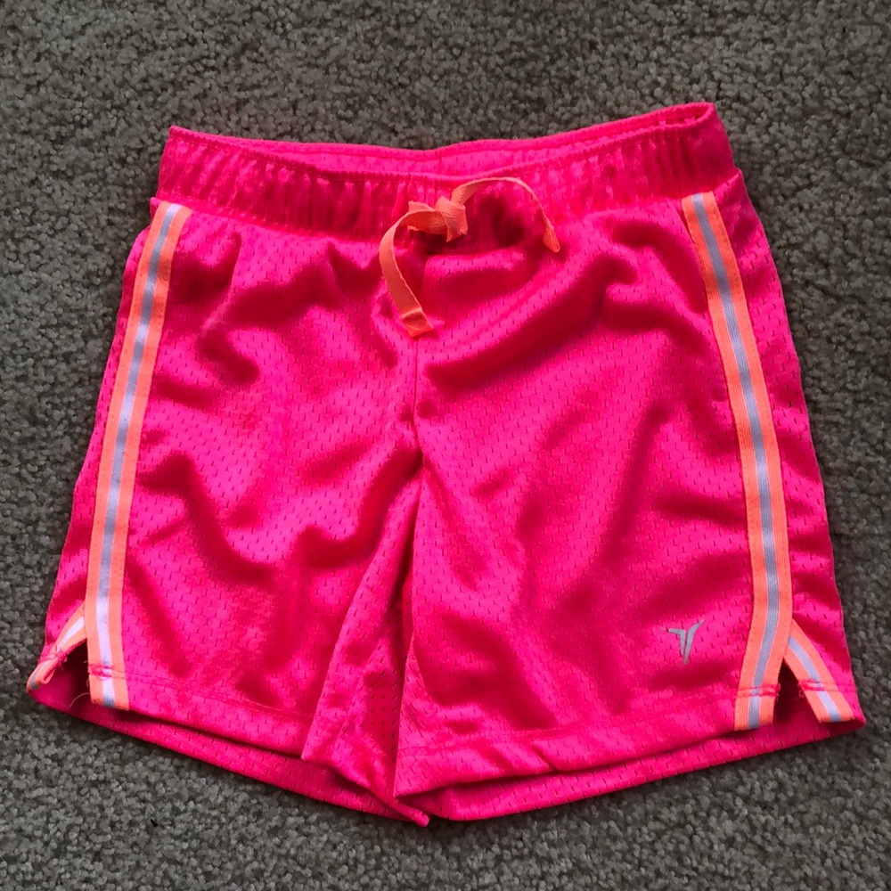 Old Navy active girls active mesh shorts - hot pink and orange girls small